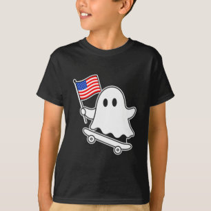 Camiseta Fantasma skateboard bandeira dos EUA fofo 4 de jul