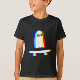 Camiseta Fantasma Skateboard Preguiçoso Roupa de Halloween