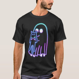 CAMISETA FANTASMA TOMAR GATO NEON HALLOWEEN