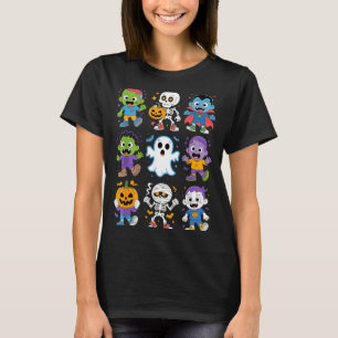 Camiseta Fantasma Zumbi Vampiro Cartoon Bonito para Criança