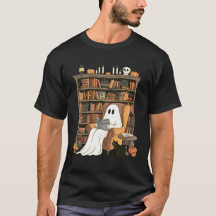 Camiseta Fantasmagórico Gato Bibliófilo da Biblioteca Assom
