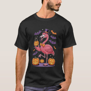 Camiseta Fantasmagóricos Flamingos Engraçados para o Hallow