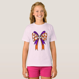Camiseta Fantasmagóricos retrô fofos Halloween laranja roxo