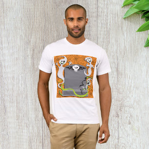 Camiseta Fantasmas Assustadores e Lápides de Halloween Fofo