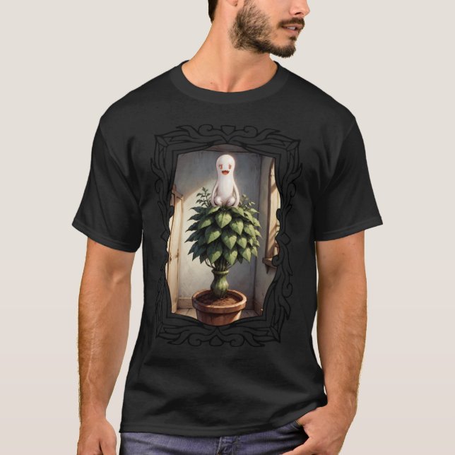 Camiseta Fantasmas bonitos com arte de jardinagem engraçada (Frente)