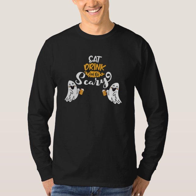 Camiseta Fantasmas bonitos com Beer Beer Bebê Bebida e assu (Frente)