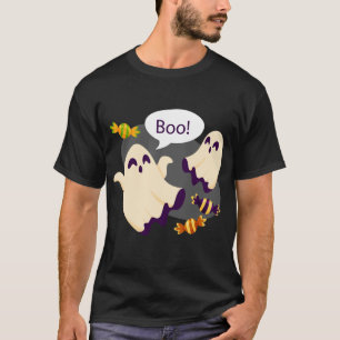 Camiseta Fantasmas bonitos dizendo Boo Halloween