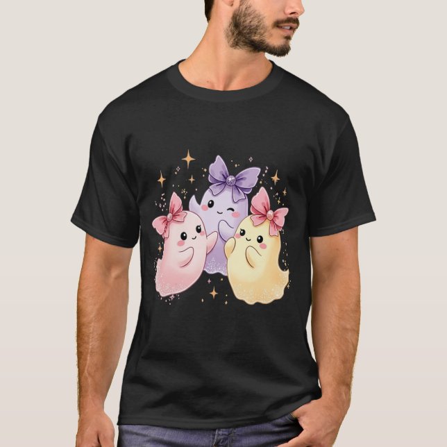 Camiseta Fantasmas bonitos do Pastel Kawaii com Arcos Spark (Frente)