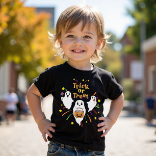 Camiseta Fantasmas bonitos, truques de cartoon no Halloween