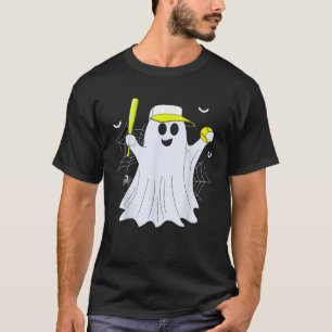 Camiseta Fantasmas Boo Jogando Softbol Comédia Halloween So
