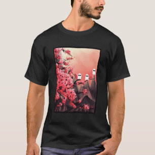 Camiseta Fantasmas brilhantes pintando cerejeira florada fa