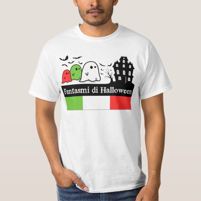 Camiseta Fantasmas do Halloween Italiano, Fantasmi di Hallo (Frente)