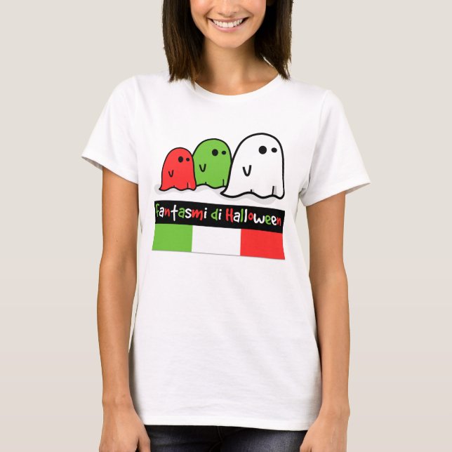 Camiseta Fantasmas do Halloween Italiano, Fantasmi di Hallo (Frente)