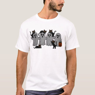 Camiseta Fantasmas e Gatos Pretos - Linda Linhagem de Hallo
