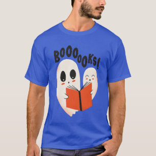 Camiseta Fantasmas engraçados lendo livros Booo vira livro