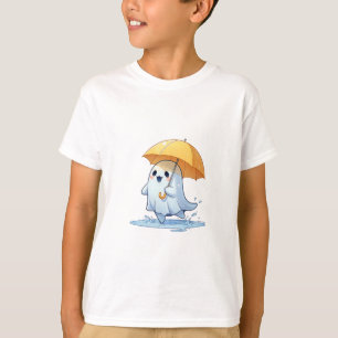 Camiseta Fantasmas Felizes de Crianças em Poça de Chuva