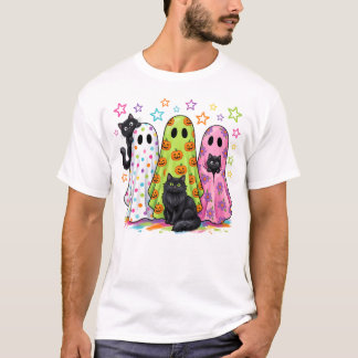 Camiseta Fantasmas Fofos e Gatos Pretos