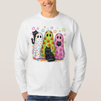 Camiseta Fantasmas Fofos e Gatos Pretos