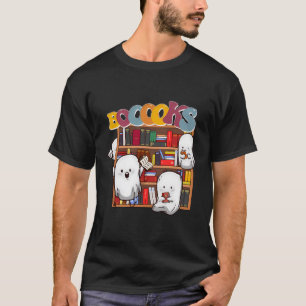 Camiseta Fantasmas Lendo Livros Professor Halloween Bibliot