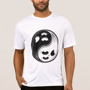 Camiseta Fantasmas Yin Yang Preto e Branco