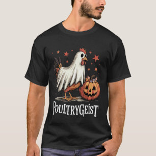 Camiseta Fantasminha de frango engraçado do Halloween Poult
