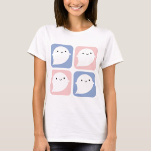 Camiseta Fantasminhas Kawaii Pastéis