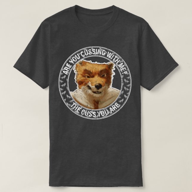 Camiseta FantasticFox Foxy Cussing Circle Weathered (Frente do Design)