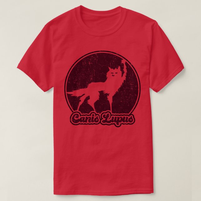 Camiseta FantasticFox Wolf Canis Lupus Retro Plum (Frente do Design)