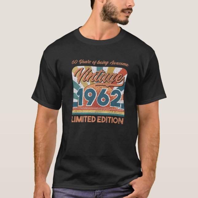Camiseta Fantástico 60º Aniversário Feito Em 1962 60 Anos O (Frente)