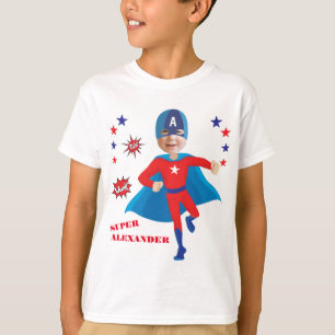 Camiseta Fantástico americano Super Herói Boy Birthday Trem