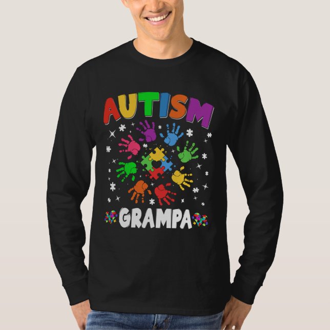 Camiseta Fantástico Autismo Grampa Aumentando A Consciência (Frente)