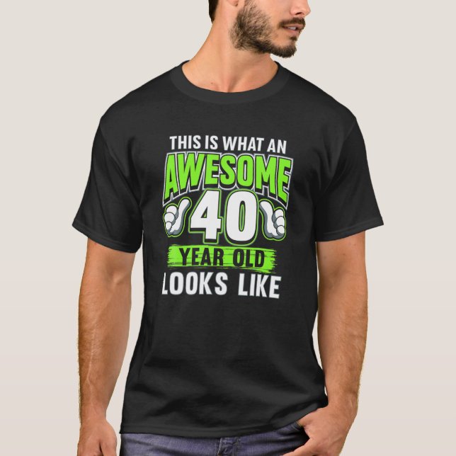 Camiseta Fantástico Festa de aniversário de 40 anos Engraça (Frente)