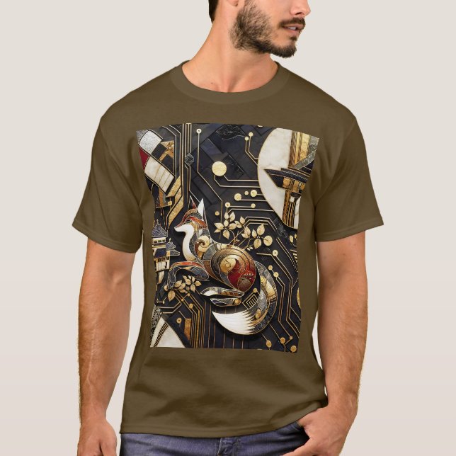 Camiseta Fantasy Abstrato Fox Art (Frente)