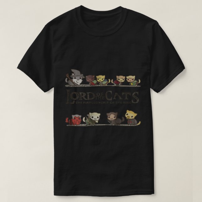 Camiseta Fantasy Adventure Cat Squad (Frente do Design)