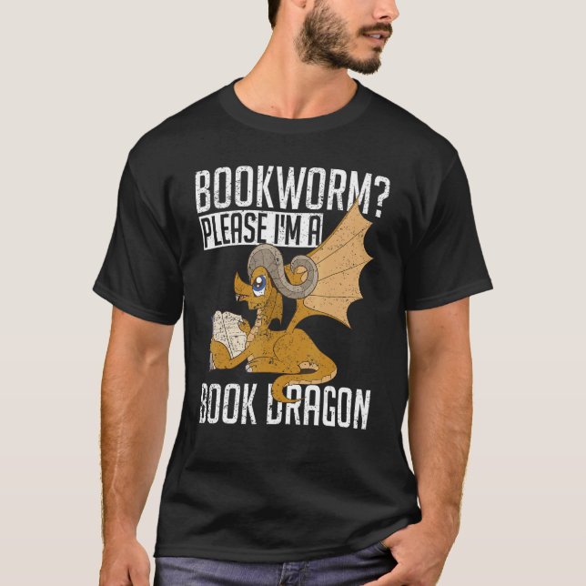 Camiseta Fantasy Animal Book Dragon Bookworm Nerd Rea (Frente)