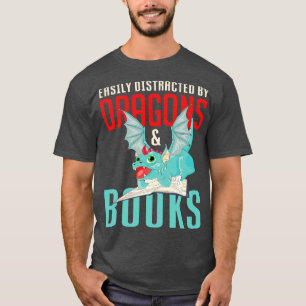 Camiseta Fantasy Animal Bookworm Bibliotecário Lendo Livro