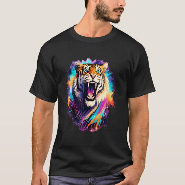 Camiseta Fantasy Bengal Tiger Bold Vibrors Cores Vibrantes  (Frente)