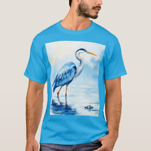 Camiseta Fantasy Bird Blue Watercolor