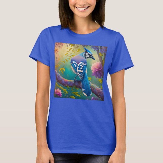 Camiseta Fantasy Birds Blue Jay (Frente)