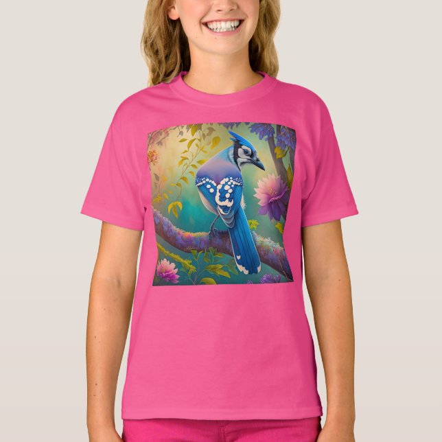 Camiseta Fantasy Birds Blue Jay (Frente)