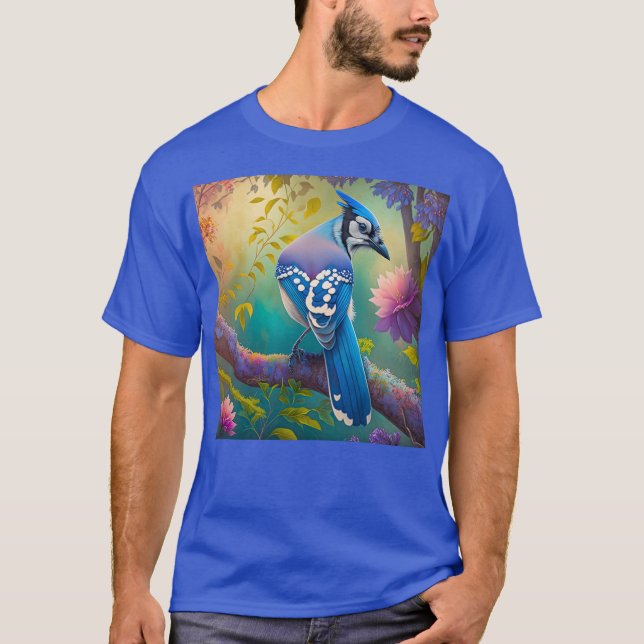 Camiseta Fantasy Birds Blue Jay (Frente)