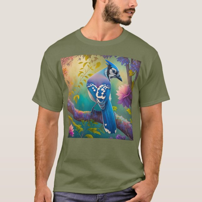 Camiseta Fantasy Birds Blue Jay (Frente)