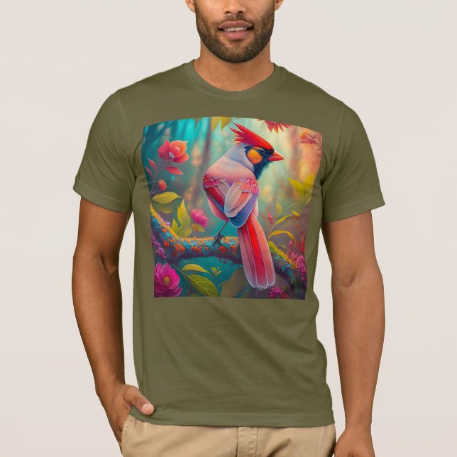 Camiseta Fantasy Birds Male Cardinal (Frente)