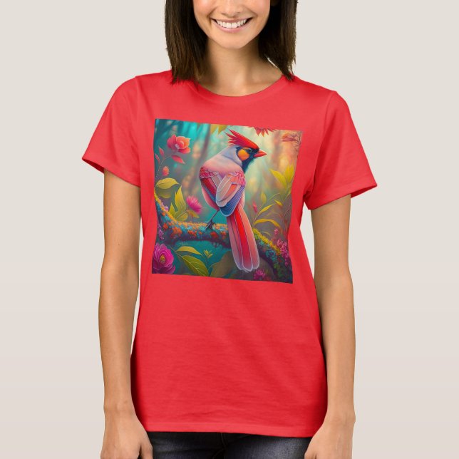 Camiseta Fantasy Birds Male Cardinal (Frente)