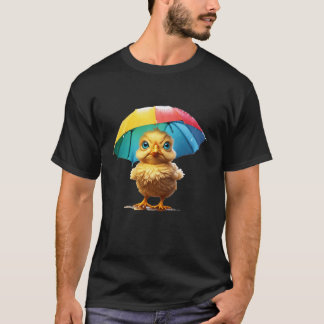Camiseta Fantasy - Bonita e vívida Primavera Chuva Galinha