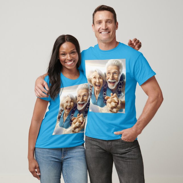 Camiseta Fantasy Bonito Duas Pessoas Skydiving (Unissex)