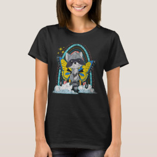Camiseta Fantasy Butterfly Rainbow Trash Panda Forest Anima