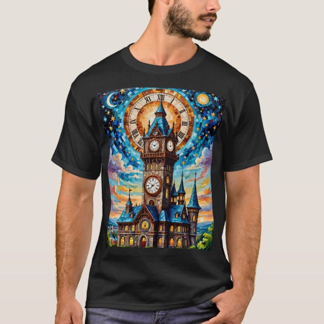 Camiseta Fantasy Clocktower Mosaic Art Tee (Frente)