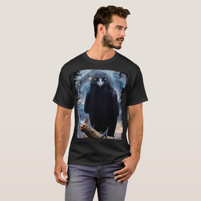 Camiseta Fantasy Crystal Perked Raven-Crow (Frente Completa)