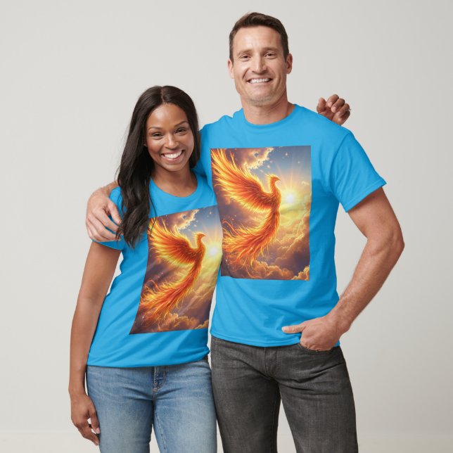 Camiseta Fantasy Cuja Flaming Phoenix Sobe (Unissex)
